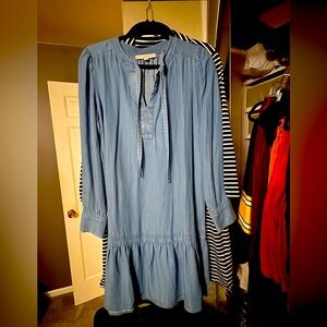 LOFT Light Blue Long Sleeve Dress
